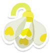 Lifelog artwork of a yellow snowdrop from Pikmin Bloom.