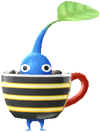 A Blue Café Decor Pikmin with Coffee Cup decor from Pikmin Bloom.
