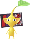 A Yellow Decor Pikmin in Flower Card decor.