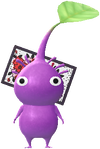 A Purple Special Decor Pikmin with Flower Card (Volume 2) decor from Pikmin Bloom.