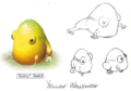 Drawings of the Yellow Wollyhop from the Pikmin Official Player's Guide.