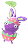 Lifelog artwork of a Purple Special Decor Pikmin with Bunny Egg decor from Pikmin Bloom.