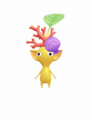 An animation of a Yellow Pikmin with a Coral from Pikmin Bloom.