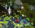 Artwork of Pikmin near some water, some of whom are drowning.