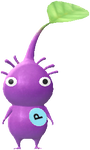 A Purple Roadside Decor Pikmin with Sticker decor from Pikmin Bloom.