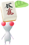 A White Special Decor Pikmin with Mahjong Tile decor from Pikmin Bloom.
