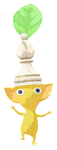 Lifelog artwork of a Yellow Special Decor Pikmin with Chess Piece decor from Pikmin Bloom.