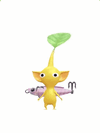 An animation of a Yellow Pikmin with a Fishing Lure from Pikmin Bloom.