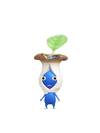 An animation of a Blue Pikmin with a Mushroom from Pikmin Bloom.
