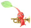Lifelog artwork of a Red Special Decor Pikmin with Tiny Instrument decor from Pikmin Bloom.