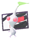Lifelog artwork of a White Special Decor Pikmin with Hanafuda Card (Volume 2) decor from Pikmin Bloom.