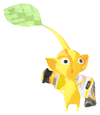 Lifelog artwork of a Yellow Special Decor Pikmin with Paint decor from Pikmin Bloom.