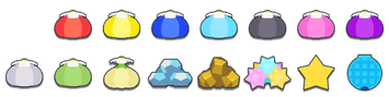 A section of a spritesheet containing various radar icons from Pikmin 4, cropped to focus on the Onion icons, including an unused green Onion icon.