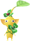 A yellow Decor Pikmin with the Park costume.