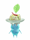 An animation of a Ice Pikmin with a Kimchi from Pikmin Bloom.