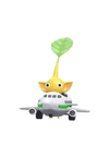 An animation of a Yellow Pikmin with a Toy Airplane from Pikmin Bloom.