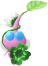 Winged Decor Pikmin with a Four-Leaf Clover costume.