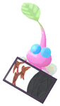 Lifelog artwork of a Winged Special Decor Pikmin with Hanafuda Card (Volume 2) decor from Pikmin Bloom.