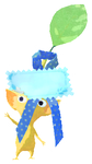 Lifelog artwork of a Yellow Special Decor Pikmin with Reverse Valentine’s Day Sticker decor from Pikmin Bloom.