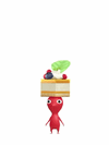 An animation of a Red Pikmin with a Afternoon Tea from Pikmin Bloom.