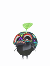 An animation of a Rock Pikmin with a Calavera from Pikmin Bloom.