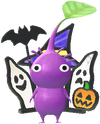 A Purple Special Decor Pikmin with Halloween: Stained Glass decor from Pikmin Bloom.