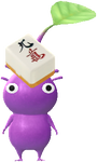 A Purple Special Decor Pikmin with Mahjong Tile decor from Pikmin Bloom.