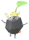 Lifelog artwork of a Rock Pharmacy Decor Pikmin with Toothbrush (Rare) decor from Pikmin Bloom.