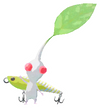 Lifelog artwork of a White Waterside Decor Pikmin with Fishing Lure decor from Pikmin Bloom.