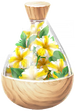 A full jar of yellow petunia petals from Pikmin Bloom.