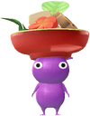 A Purple Special Decor Pikmin with Osechi decor from Pikmin Bloom.