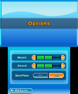 The options menu in Hey! Pikmin.