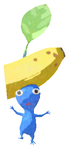 Lifelog artwork of a Blue Supermarket Decor Pikmin with Banana decor from Pikmin Bloom.