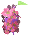 Lifelog artwork of a Purple Park Decor Pikmin with Four-Leaf Clover (Rare) decor from Pikmin Bloom.