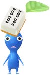 A Blue Special Decor Pikmin with Mahjong Tile decor from Pikmin Bloom.