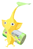 Lifelog artwork of a Yellow Appliances Store Decor Pikmin with Battery decor from Pikmin Bloom.