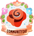 Rose Community Day badge from Pikmin Bloom.