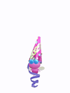An animation of a Winged Pikmin with a Party Popper from Pikmin Bloom.