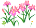 Texture for red iris flowers on the map in Pikmin Bloom.