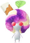 A special White Decor Pikmin with an Ice Cream costume from Pikmin Bloom.