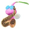 Lifelog artwork of a Winged Special Decor Pikmin with Tiny Instrument decor from Pikmin Bloom.