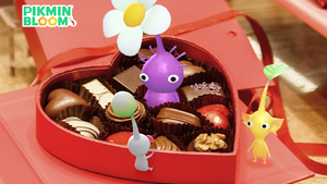 Promotional image for the 2026 Valentine's Day Event in Pikmin Bloom.