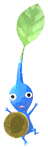Lifelog artwork of a Blue Roadside Decor Pikmin with Coin (Rare) decor from Pikmin Bloom.