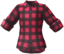 "Checkered Flannel Shirt (Red)" Mii shirt part in Pikmin Bloom. Original filename is icon_of0073_Shi_CollardShirt1_c03.