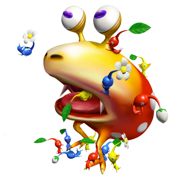 File:Red Bulborb and Pikmin.png