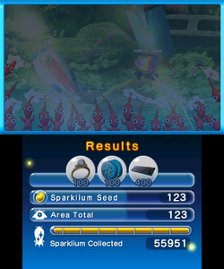 The area results menu from Hey! Pikmin.