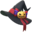 "Witch Costume Hat (Red)" Mii hat part in Pikmin Bloom. Original filename is icon_of0120_Hat_WitchHat1_c01.