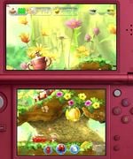 The upper screen shows Captain Olimar's health, the number of Pikmin following him, and other unknown features.