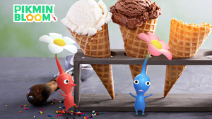 Promotional image for the 2023 Ice Cream Event in Pikmin Bloom.