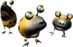 Artwork of three Dwarf Orange Bulborbs.